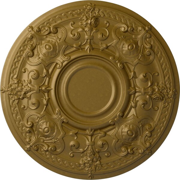 Ekena Millwork Oslo Ceiling Medallion (Fits Canopies up to 10 1/2"), Hand-Painted Gold, 28 1/8"OD x 1 3/4"P CM28OSGLS - main